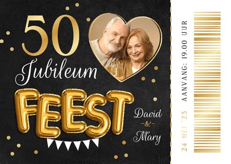 Ticket Uitnodiging Jubileumfeest Jaar Kaartje Go