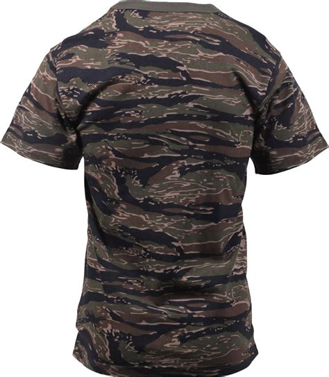 Mens Tiger Stripe Camouflage Tactical Military Short Sleeve T Shirt T