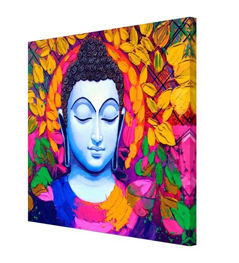 Buy Multi Color Buddha Face Canvas Art Print Online Spiritual Art