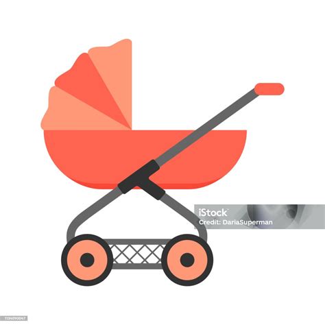 Baby Stroller Vector Icon Pram Stock Illustration Download Image Now