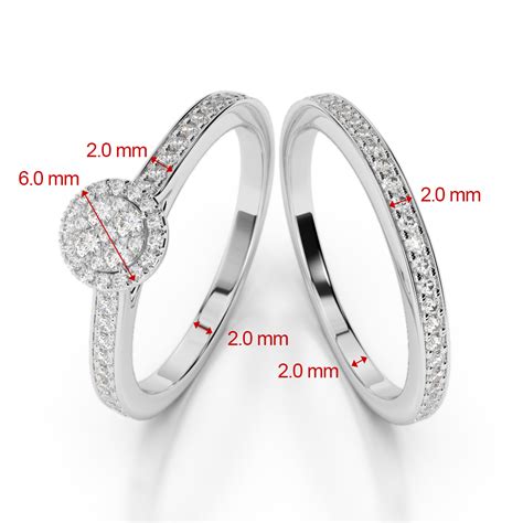 Gold Platinum Round Cut Diamond Bridal Set Ring Agdr 2025