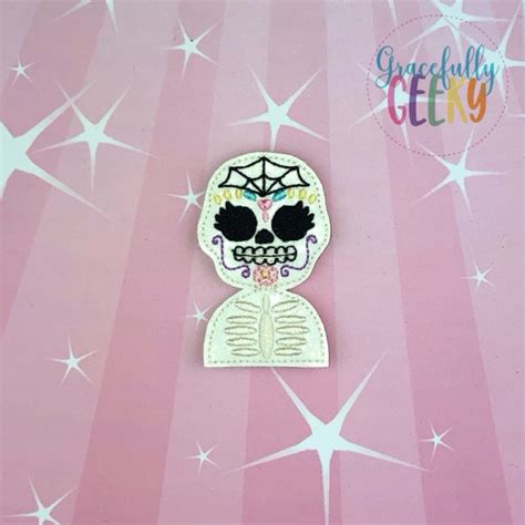 Sugarskull Spiderweb Feltie Ith Embroidery Design X Hoop And Larger