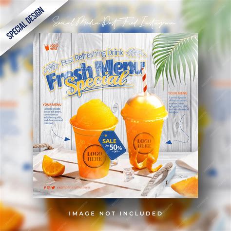 Premium Psd Fresh Drink Menu Special Summer Drink Orange Juice For