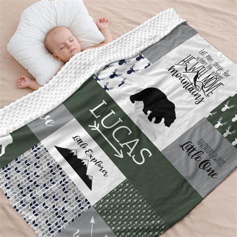 Amazon Woodland Personalized Baby Blanket Personalized Baby