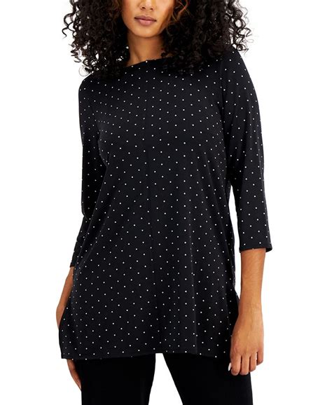 Alfani Printed Boat Neck 34 Tunic Created For Macys Macys