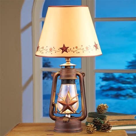 Rustic Country Star And Berry Lantern Table Lantern Old Fashioned Lamp 22 H Rustic Table Lamps