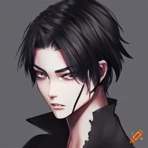 Anime Style 20 Year Old Male With Black Hair And Eyeliner On Craiyon