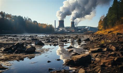 Premium Photo Industrial Factory Emitting Toxic Smoke