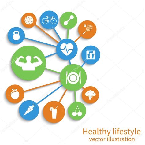 Healthy Lifestyle Background Concept Health Sport — Stock Vector