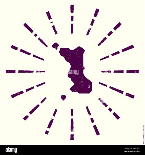 Malapascua Island Logo Grunge Sunburst Poster With Map Of The Island