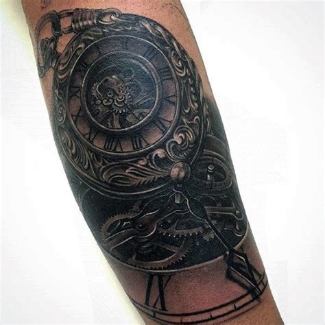 Amazing Pocket Watch Tattoo Designs For Men Pocket Watch Tattoo