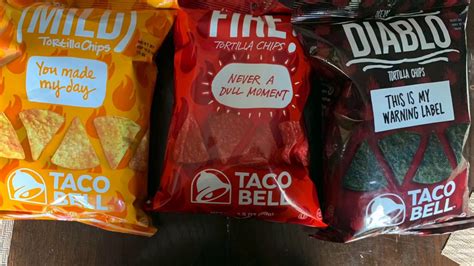 New Taco Bell Chips Review Fire Sauce Chips Diablo Sauce Chips Taco