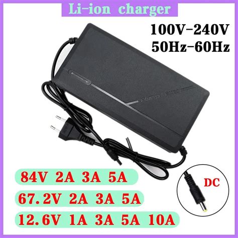 12v 60v 72v 3a 5a 10a Carregador 3s 16s 20s Li Ion Bateria 126v 672v