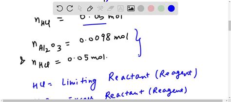 Al2O3(s) + 6 HCl(aq) = 2 AlCl3(aq) + 3 H2O(l) Calcula… - SolvedLib