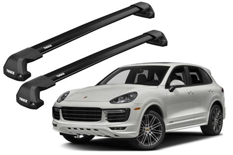 Barras THULE EDGE FLUSH Para Autos PORSCHE Cayenne 2002 A 2009 Negro