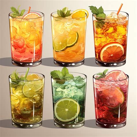 Premium Ai Image Tropical Cocktails Isolated