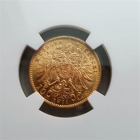 Krásná rakouská 10 Koruna 1911 BZ NGC MS 61 František Josef I Aukro