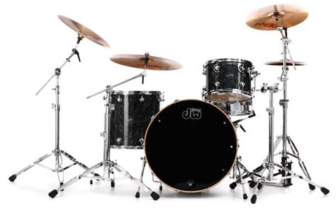 Dw Performance Series 3 Piece Shell Pack With 24 Bass Drum Black Diamond Finishply Sweetwater