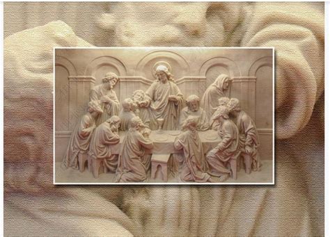 D Relief Wallpaper Last Supper Wall Murals Home Decor Etsy