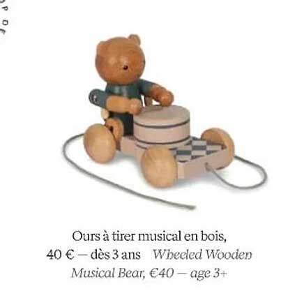 Promo Ours à Tirer Musical En Bois chez Smallable iCatalogue fr