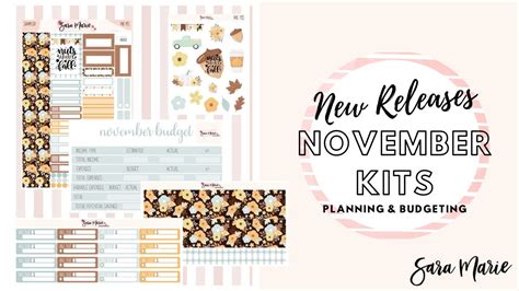 November New Releases Sara Marie Stickers Budget Weekly Planning