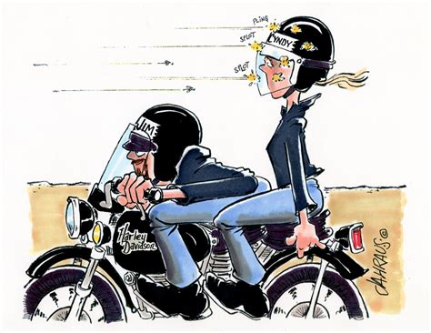 Motorcycling Couple Cartoon | Funny Gift for Motorcyling Couple