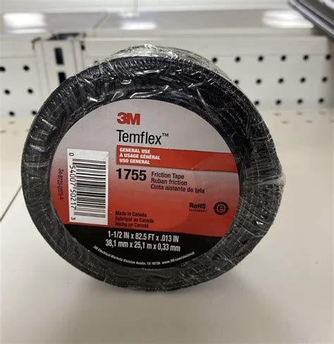 3M Temflex 1 1 2 Wide Black 1755 Electrical Friction Tapes 82 1 2