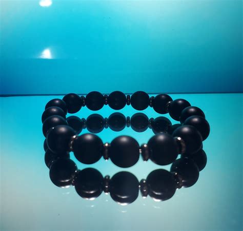 Healing Beaded Black Onyx Stretch Gemstone Bracelet 10mm Etsy