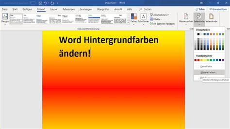 Word Hintergrundfarbe ändern drucken Hintergrundfarbe Muster bei