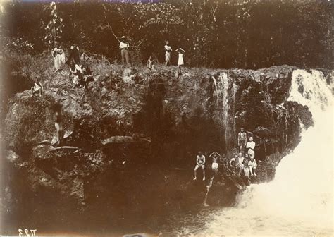 Samoa, Samoa Natives and German soldiers at the river by Photographie ...