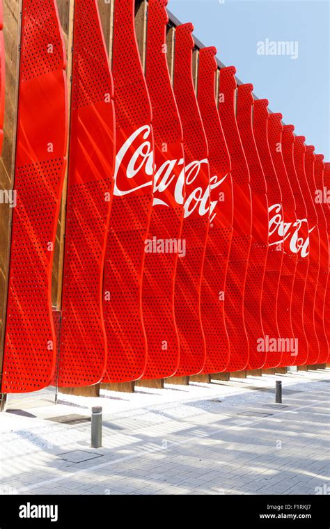 Milan Italy 12 August 2015 Detail Of The Coca Cola Pavilion At The