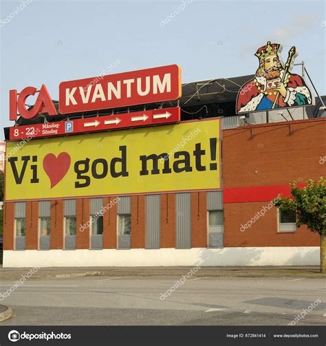 Stockholm Sweden August Sign Ica Kvantum Kungens Kurva Supermarket