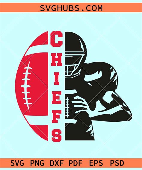 Chiefs Half Football Player Svg Kansas City Chiefs Svg Kc Chiefs Svg