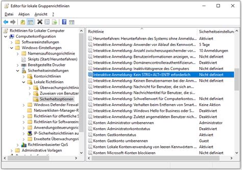Sichere Anmeldung Mit Strg Alt Entf Aktivieren Deaktivieren