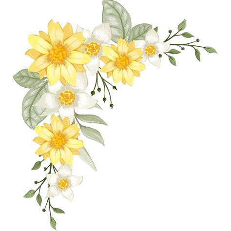 Yellow Flower Arrangement With Watercolor Style 15739161 PNG