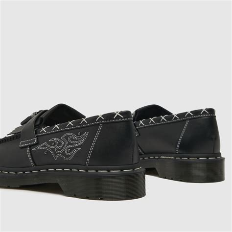 Mens Black Dr Martens Adrian Gothic Loafer Shoes Schuh