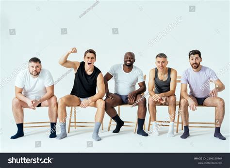 Group Multiethnic Men Posing Male Edition Stock Photo 2106150464