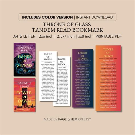 Best 13 Throne of Glass – Tandem Read Bookmarks Guide Set of Two, EOS