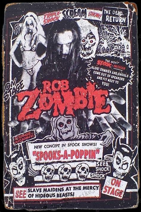 Rob Zombie Double Sided Spooks Retro Tin Sign Vintage Poster Plaque