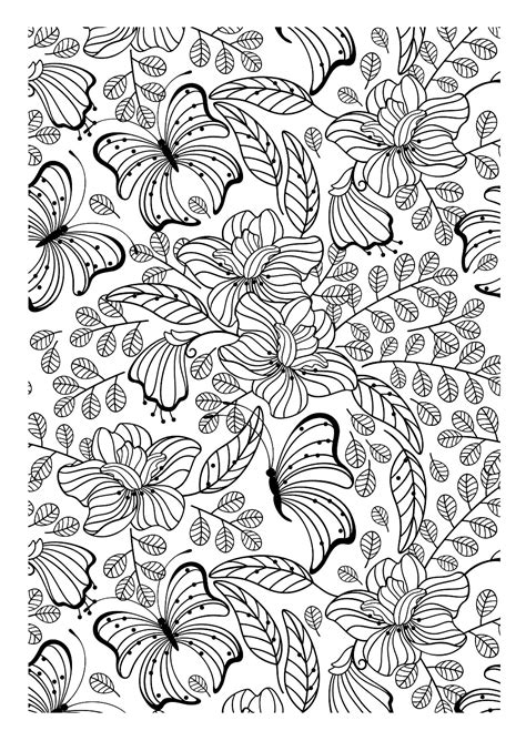 Papillons Papillons Insectes Coloriages Difficiles Pour Adultes