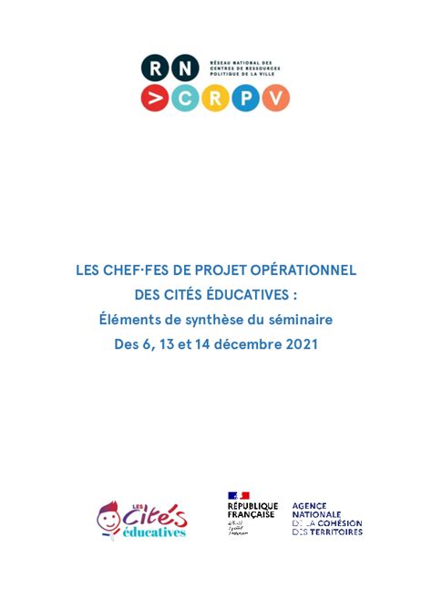 Point Sur Lactualité Des Cités Educatives Irev Centre De