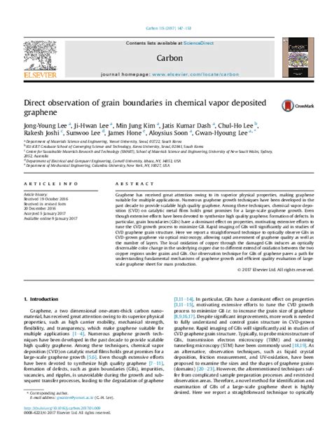 Pdf Direct Observation Of Grain Boundaries In Chemical Vapor Deposited Graphene Gwan Hyoung