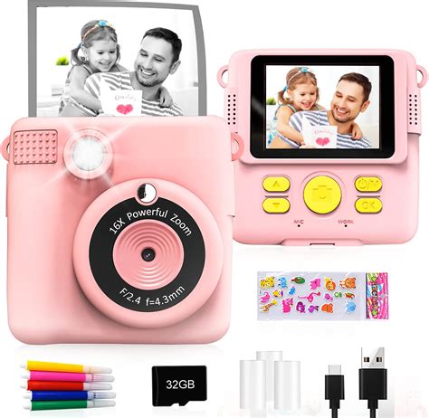 Appareil Photo Instantané 1080p Hd Instant Print Photo Cadeau Pour Fille 3 8 Ans Jouet