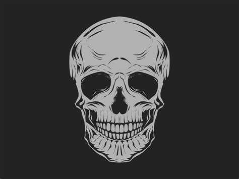 Premium Vector Vintage Illustration Of Skull On Black Background