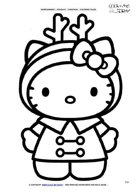 Collection of Hello Kitty Christmas Coloring Pages - Free Printable