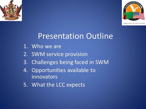 Presentation By Lusaka City Council During The Lusaka Water Supply