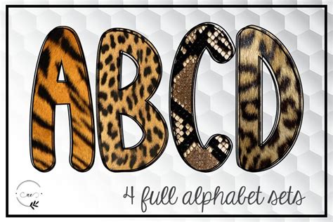 Animal Print Alphabet Bundle 4 Alphabet Sets