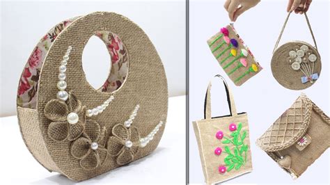 5 Jute Bags Making At Home Bag Designs From Jute And Old Things Youtube