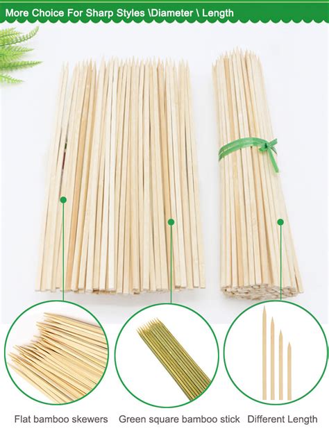 Wholesale Custom Biodegradable Bamboo Sticks Barbecue Skewers Square