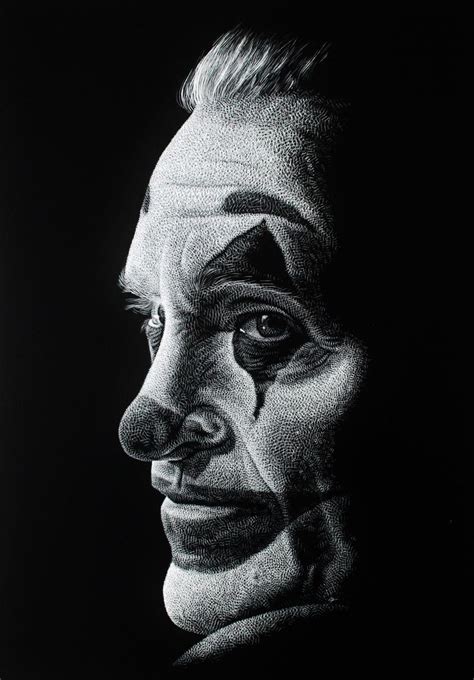 Joker Portrait Joaquin Phoenix Original A3 Artwork Portrait Drawing